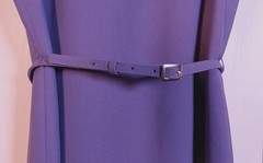 Casual Corner Purple Sleeveless Belted Sheath Dress Size 12 Lined Career Slit