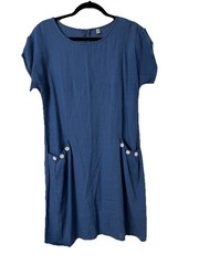 Yidarton Linen Cotton Dress Sz M A-Line Pockets Relaxed Fit Career to Casual