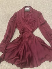 Zimmerman 100% Silk Mini Wrap Dress Ruby Color , Size 1, US (6)