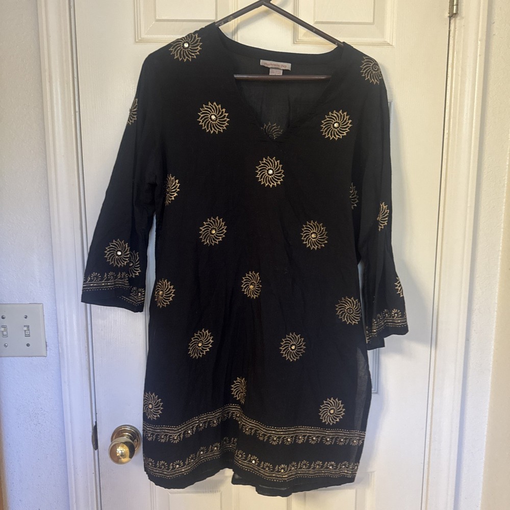 Peppermint Bay Dress Cover Up with Sun Print L