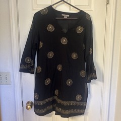 Peppermint Bay Dress Cover Up with Sun Print L