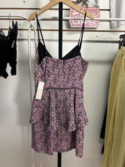 Mara Hoffman Women’s Size 4 Silk Evil Eye Sleeveless Pink Peplum Dress New Tags