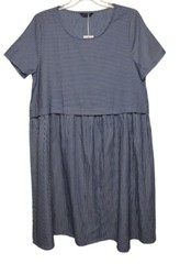 Tendency Blue Pinstripe Pullover Dress XL NWT New With tags