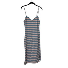 Lovers + Friends Pink Blue Striped Julianne Midi Dress Size Small