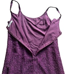 Plum Purple Beaded Mini Dress Sequin Embellished Party Cocktail Glamour Size 12