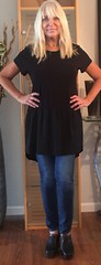 Anthropologie Dolan Tunic Dress Black Asymmetrical Blended Fabric Layered SZ L