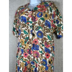 Vintage Express Compagnie International Medium Dress 90s Grunge Floral Colorful