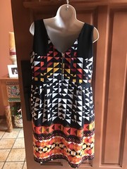 A.N.D Black, White and Multicolor Aztec Sleeveless Summer Dress Sz XL