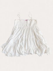 Edikted White Smocked Tiered Mini Dress