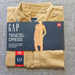 GAP Relaxed Fit Tencel Dress Brown Side Pockets Women&rsquo;s Size X Small New