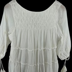 Talisman Dress Cream Fredrico Loose Fit Cotton S/M Boho Ethereal Cottagecore