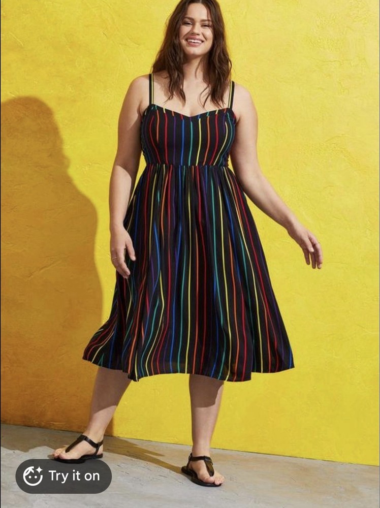 TORRID PLUS SIZE 5X RAINBOW PRIDE COLLECTION STRIPE SUNDRESS