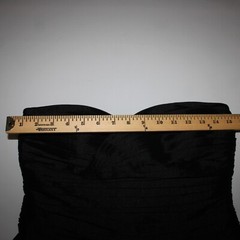 Calvin Klein Sz 4 Black Strapless Sweetheart Neck Ruffles Lined Nylon Poly Dress