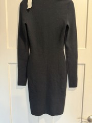 Abercrombie & Fitch Fit Slim Dress XST Black Tight Knit zip NEW y2k NWT