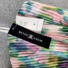Betsy & Adam Printed Pleated Strapless Gown Women&rsquo;s 6 Multicolor Watercolor