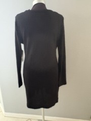 Black Ribbed Bodycon Dress Size XXL Stretch Goth Rave Witchy Lace