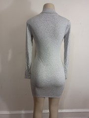 Tresser Women&rsquo;s Size Medium Grey High Neck Ruched Side Bodycon Mini Dress (nwot)
