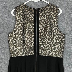 NEW $150 Ann Taylor Black Animal Print Leopard Sleeveless Sheath Dress Size 12