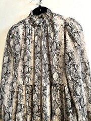 Altar’d State Snake Print Beige Black Long Sleeve Dress Size Small