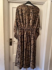Albaray Animal Print Silky V-Neck Midi Dress, UK 12