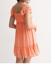 Rewind Junior Size XL Flutter Sleeve Clip Dot Dress