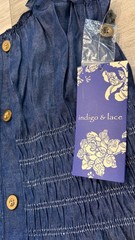 Indigo & Lace Size Large Embroidered Tiered Maxi Dress Sleeveless Boho Peasant
