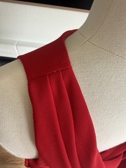 Dress Barn Red Cowl Open Back Drape Dress Old Money Coastal Sz 4