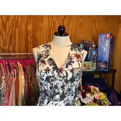 Rebecca Taylor Floral Cotton Silk Cloque Fit Flare Dress Multi Color Size 4