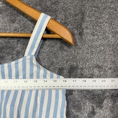The Drop Dress Womens S Blue White Striped Tiered Midi Sundress Tencel