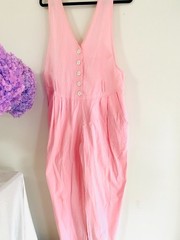 🌸 RARE PINK COTTON VINTAGE 70S BUBBLEGUM JUMPSTUIT 🌸 AJE Unicorn small