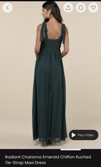 Lulus Radiant Charisma Emerald Chiffon Maxi Dress Size S