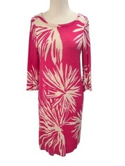 Lilly Pulitzer Pink Pipster Merino Wool 1/2 Sleeve Sweater Dress Size Large EUC