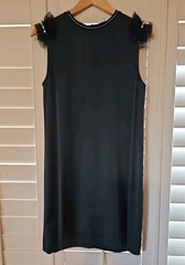 MOTHER OF PEARL Deep Green Shift Dress with Tule & Pearls size (US 8) (IT 42)