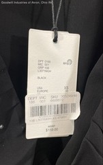 A Loves A Women&rsquo;s Black Rhinestone Ruched Ruffle V-Neck Mini Dress NWT Sz XS