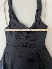 Urban Outfitters Black Satin Corset Mini Dress Size S open back