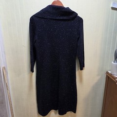 Talbots Dress Womens Small Blue Cowl Neck 3/4 Sleeve Knit Sweater Knee Length