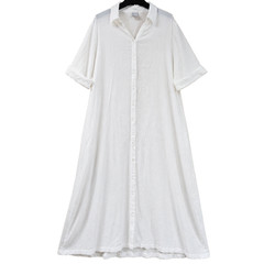 Chico&rsquo;s White Gauze Button Front Maxi Shirt Dress Size 3 US 16/18 Cotton