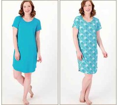 AnyBody Set of 2 Lush Jersey Dresses Teal / Umbrella Size M A591661