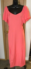 New Roxy Bungalow Bliss Solid-Color Tie-Back Midi Dress Sugar Coral Size Large