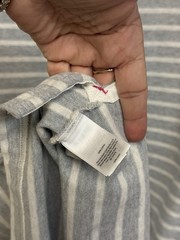 Vineyard Vines Gray And White Striped Midi Boatneck Dress