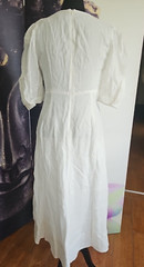 BARDOT Gianna Midi Puff Sleeve V Neck Dress in Ivory Size XL NWT YJ01