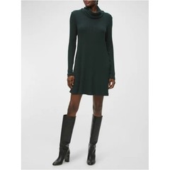 Michael Stars- Cowl Neck Long Sleeve Knit Dress in Dark Green