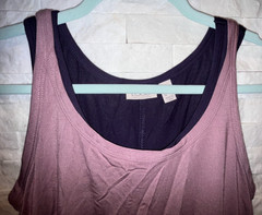 EUC Women&rsquo;s LOGO Lori Goldstein Layered Tank Dress w/Tank Overlay Purples XS