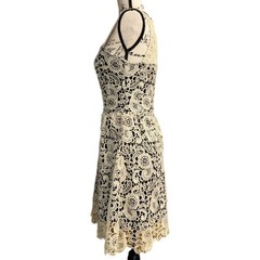 INA – Sleeveless Lace Overlay Dress – Black Lined – Size Small