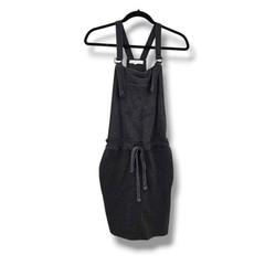 WallFlower Overall Dress Mini Drawstring Waist Casual Gray Size M