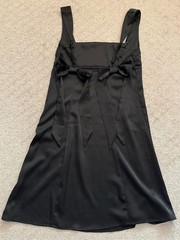 Altar&rsquo;d State Black Satin Bow Back Mini Dress Coquette Old Money Quiet Luxury S