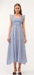 Sofie the label Jacquelyn blue polka dots midi dress medium