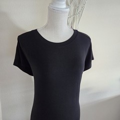 Eileen Fisher Black Jersey Maxi Dress Size Medium NWT $198 Tie Waist