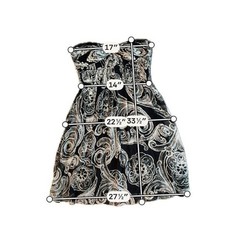NWT Adrianna Papell Black & White Paisley Swirl Midi Dress Strappy Detail 10