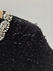 Self-Portrait Diamond-decorated woolen knitted Dresses Women